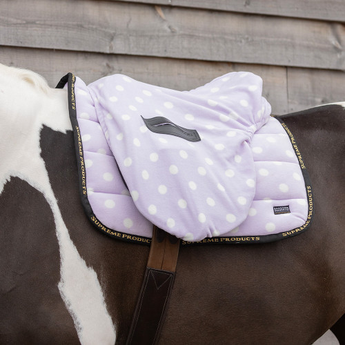 Supreme Products Ride on Dotty Fleece Saddle Cover - Lavish Lilac - One Size