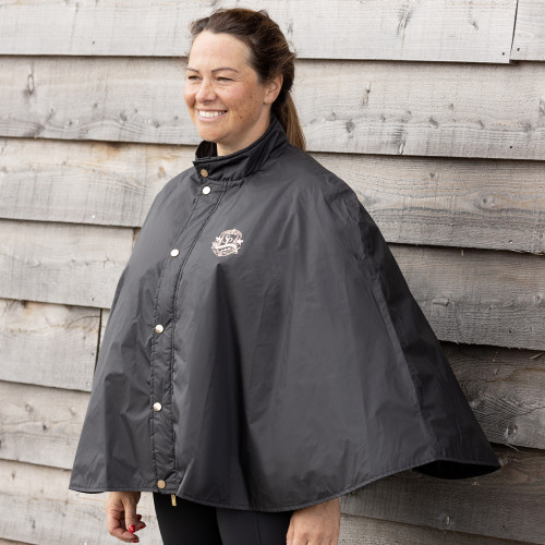 Supreme Products Active Show Rider Rain Cape - Black/Gold - Small/Medium